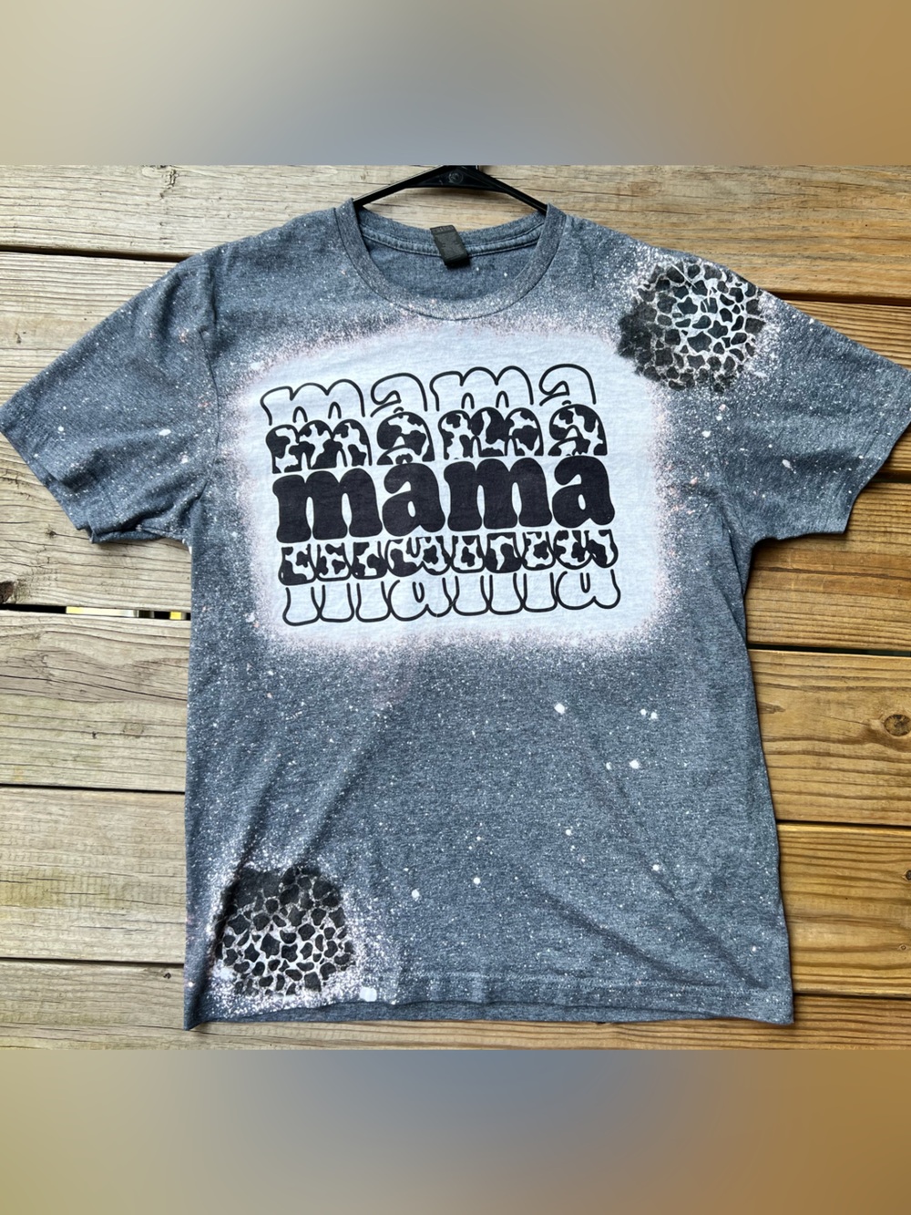 Gildan Softstyle Mama Medium Grey Spotted Short Sleeve T Shirt - Picture 5 of 8